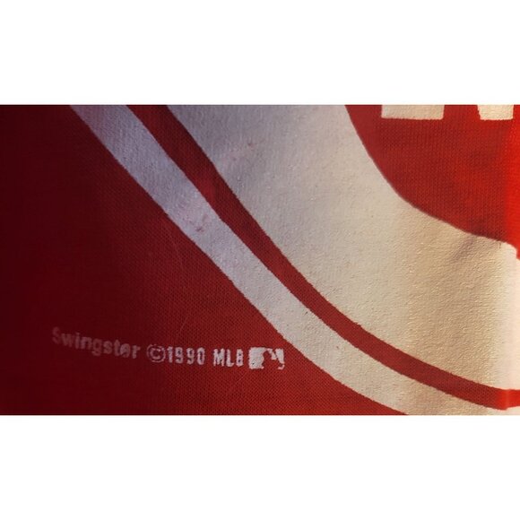 Vintage 1990 Swingster MLB Cincinnati Reds Henley Shirt Red Size L - Picture 4 of 7